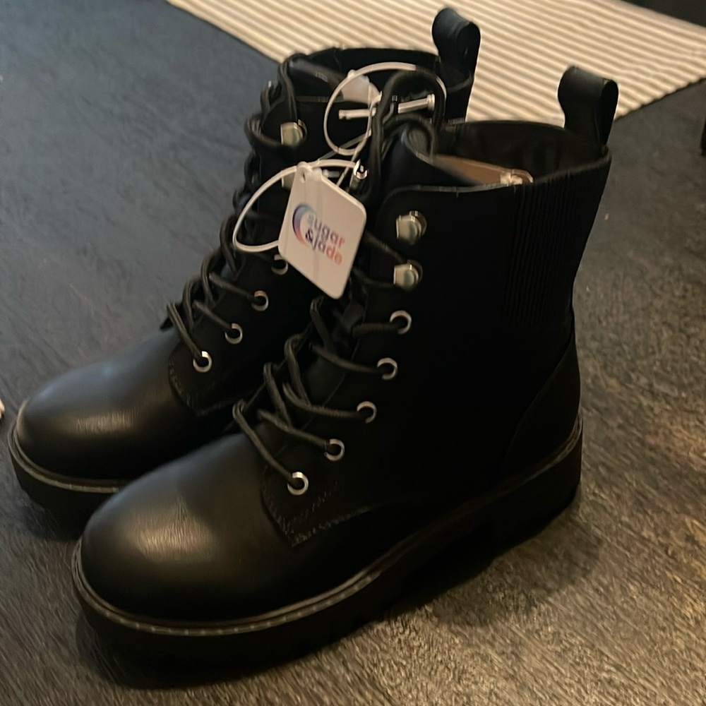 Girls Sugar and Jade boots. Black. Size 3. Brand new with tags